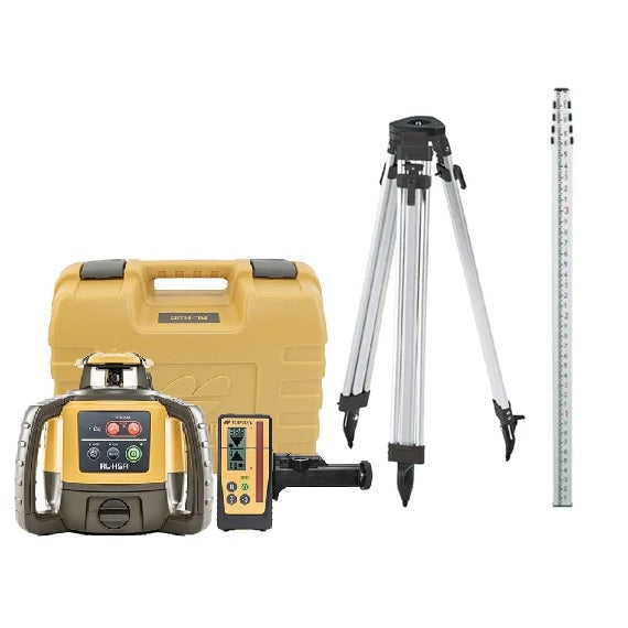 Topcon RL-H5A Rotary Laser with LS-100D and Tripod + Rod Package